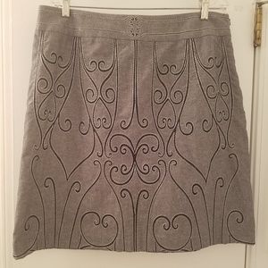 NWT Gray Black Cotton Geometric A-Line Skirt Sz 16